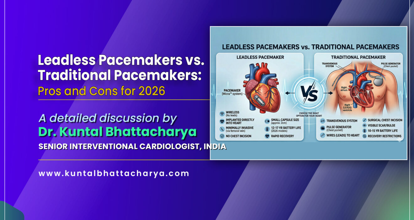 'Leadless Pacemakers vs. Traditional Pacemakers: Pros and Cons for 2026' - From the desk of Dr. Kuntal Bhattacharya Senior Interventional Cardiologist, Narayana Health – RN Tagore Hospital, Kolkata